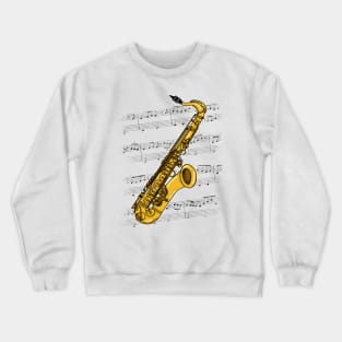 Saxophone Sax Player Saxophonist Jazz Musician (Colour) Crewneck Sweatshirt